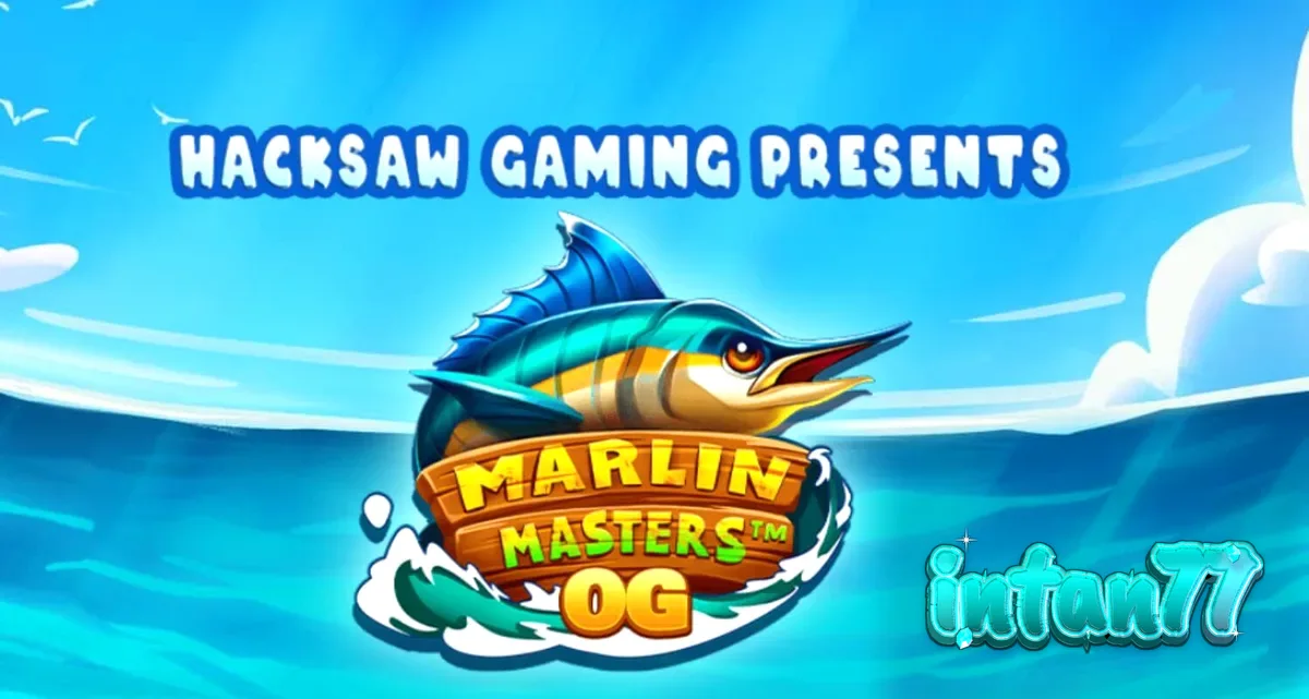 Tampilan layar permainan slot Marlin Masters OG dengan latar belakang laut tropis yang cerah.